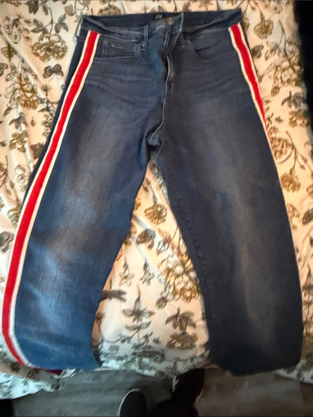 Gap Women's Blue Jeans with Red‎ & White Side Stripes